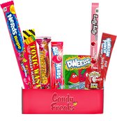 Candy Freaks - Red single amerikaans pakket - 8 delig - Snoep pakket - Amerikaanse snacks - Zuur - zoet - Airhead - Toxic waste - bazooka - Nerds - jelly belly - jawbreaker - Snackbox - Snoepbox - Cadeau - Giftbox - Sinterklaas en kerst cadeau