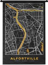 Wandkleed - Wanddoek - Plattegrond - Alfortville - Kaart - Frankrijk - Stadskaart - 90x135 cm - Wandtapijt
