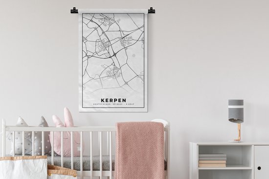 Wandkleed - Wanddoek - Kerpen - Plattegrond - Kaart - Stadskaart - 60x90 cm - Wandtapijt