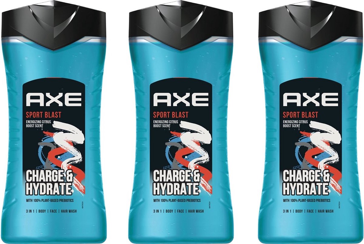 Goedkoopste Axe 3in1 Douchegel - Sport Blast - 3 x 250 ml
