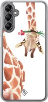 Casimoda® hoesje - Geschikt voor Samsung Galaxy A14 5G - Giraffe - 2-in-1 case - Schokbestendig - Giraffe - Verhoogde randen - Bruin/beige, Transparant