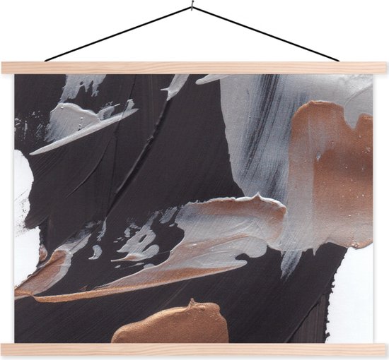 Porte-affiche avec affiche - Affiche scolaire - Abstrait - Peinture - Or - 60x45 cm - Lattes vierges