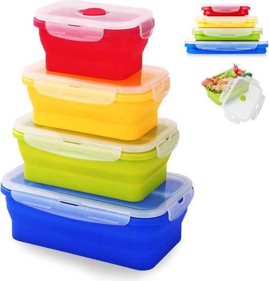 soporXw Opvouwbare kom - 3 stuks siliconen draagbaar servies