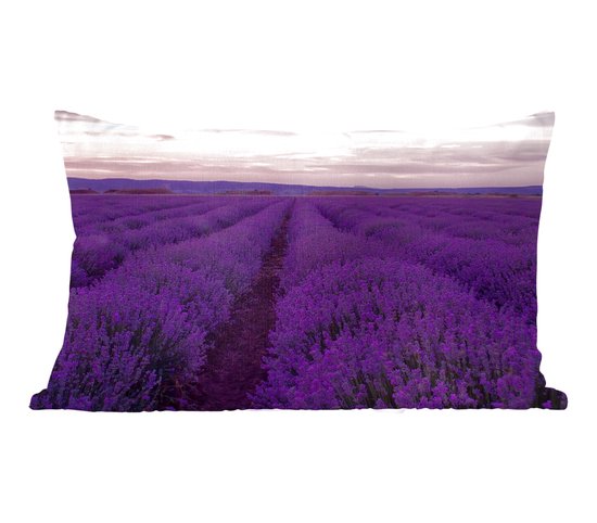 Sierkussens - Kussentjes Woonkamer - 50x30 cm - Lavendel - Paars - Bloemen - Natuur