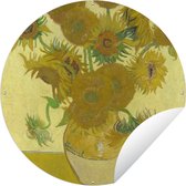 Tuincirkel Zonnebloemen - Vincent van Gogh - 150x150 cm - Ronde Tuinposter - Buiten