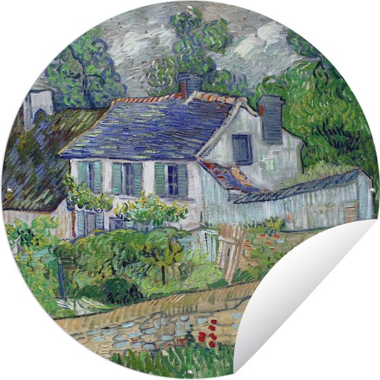 Tuincirkel Huis in Auvers - Vincent van Gogh - 150x150 cm - Ronde Tuinposter - Buiten