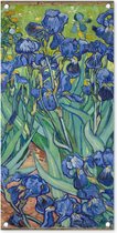 Tuinposter Irissen - Vincent van Gogh - 40x80 cm - Wanddecoratie Buiten - Tuinposter - Tuindoek - Schuttingposter - Tuinschilderij