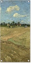 Tuinposter Geploegde akkers - Vincent van Gogh - 40x80 cm - Wanddecoratie Buiten - Tuinposter - Tuindoek - Schuttingposter - Tuinschilderij