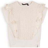 Meisjes t-shirt smock - Kety - Pearled ivoor wit