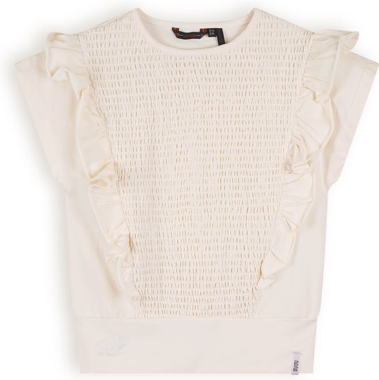 T-shirt smocké Filles - Kety - Blanc ivoire nacré