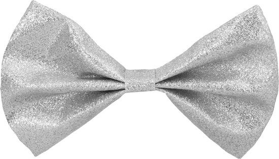 Boland - Vlinderstrik Glitter zilver Zilver - Volwassenen - Mannen - - Glitter and Glamour