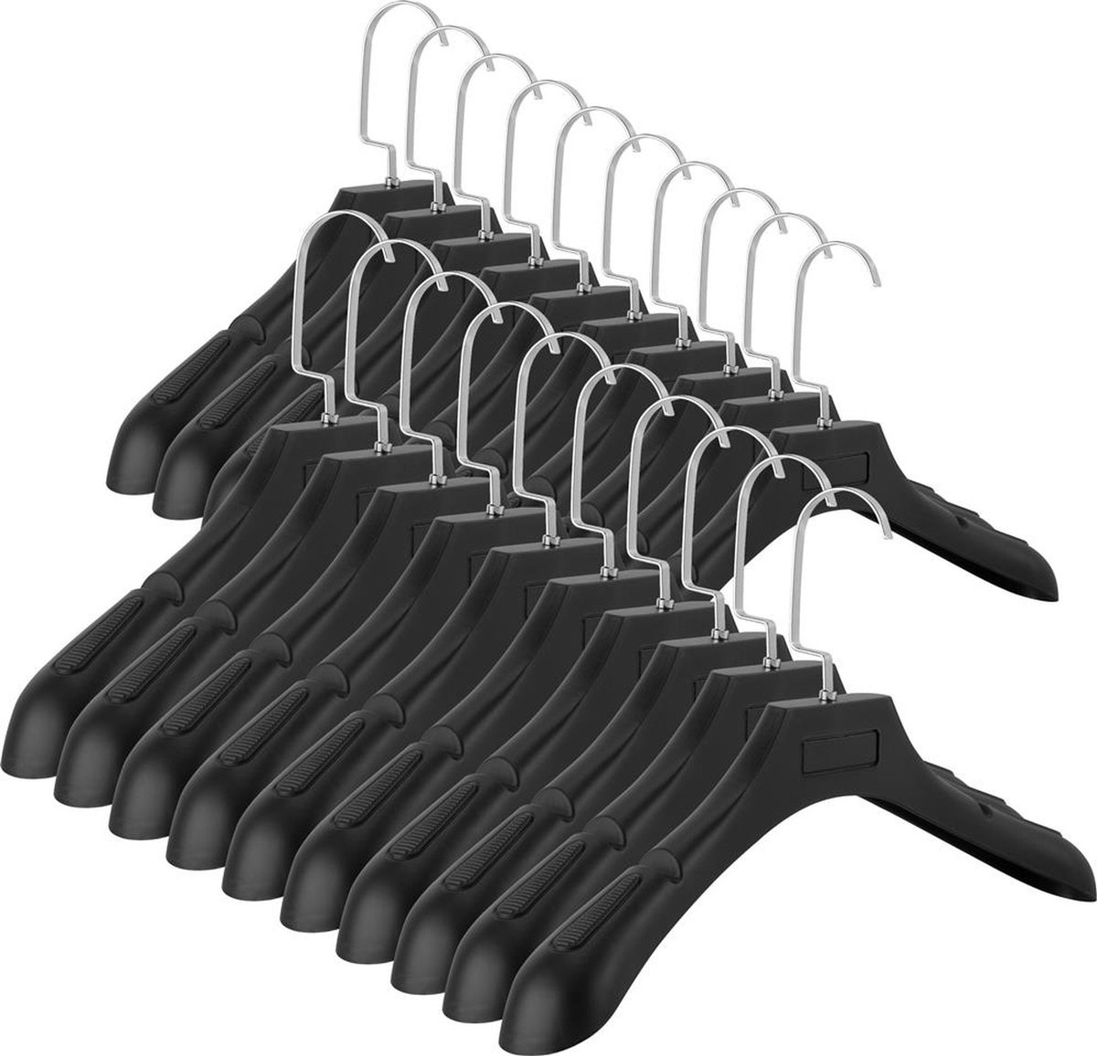 Intirilife Cintre de Pantalon en NOIR MAT – Lot de 10 Cintres en Plastique et Métal pour Pantalons et Jupes avec Crochet Pivotant - Maison