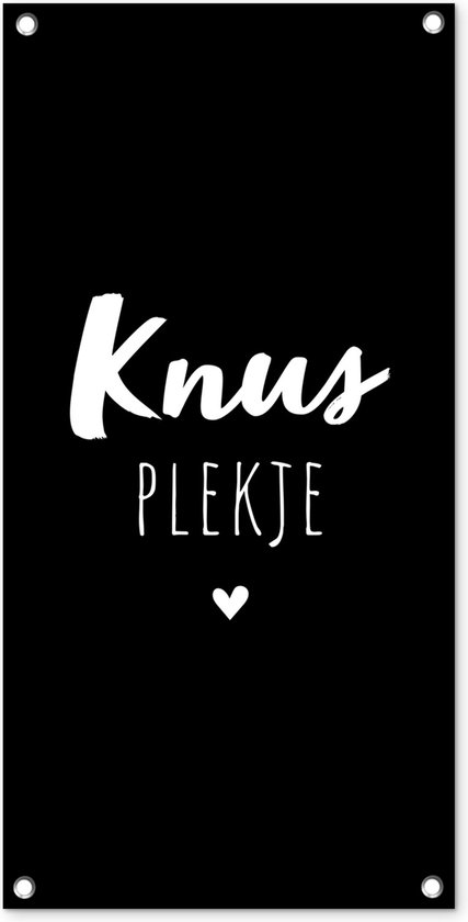 Tuinposter - Quotes - Liefde - Knus - Knus plekje - Tekst - 40x80 cm - Tuinschilderij - Schuttingdoek - Tuindoek - Buitenposter