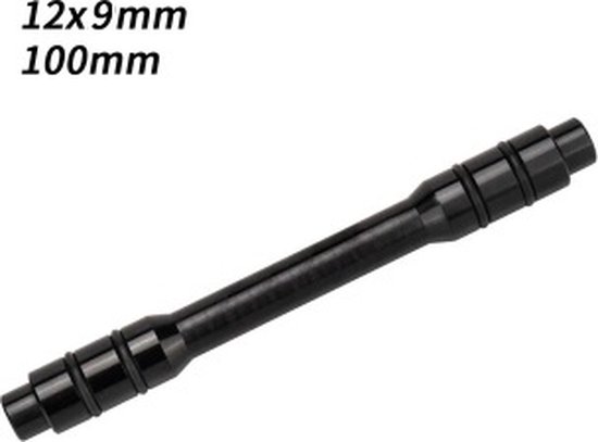 12mm steekas naar 9mm QR Quick Release Adapter - Voor 100mm - Zwart - MTBcycling