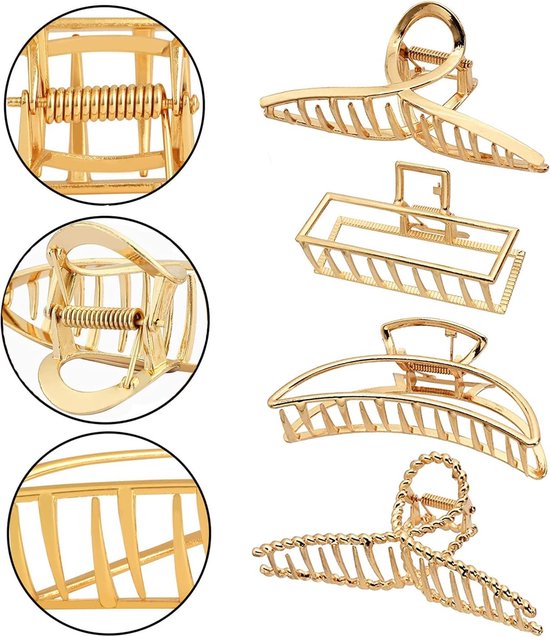 Lot De 50 Barrettes à Cheveux Métal Griffes 6x55mm - Neuves Avec Étiquettes