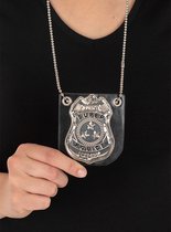 FUNIDELIA Politie Badge voor Volwassenen - Grijs / Zilver