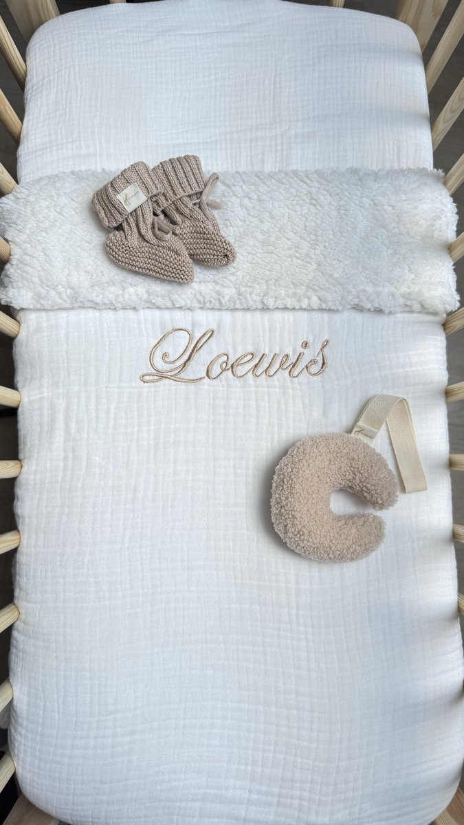 Deken | teddy | gebroken wit| gepersonaliseerd| Met naam | Oeko-tex | GRATIS NAAM BORDUREN