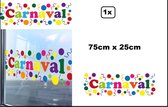 Raamsticker Carnaval 75cm x 25cm - herbruikbaar - Carnaval themafeest festival sticker raam party feest