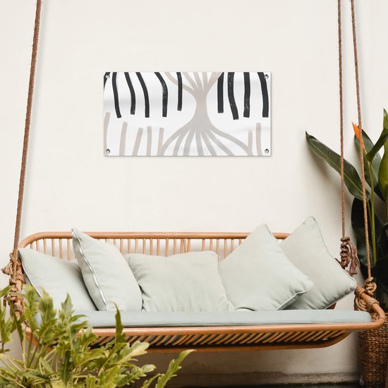 Tuinposter - Pastel - Abstract - Patronen - Poster voor buiten - Schuttingdoek - Muurdecoratie - 80x40 cm - Tuindoek - Buitenposter