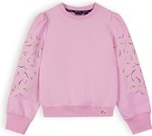 Meisjes sweater met print op mouw - Kulet - Cotton candy