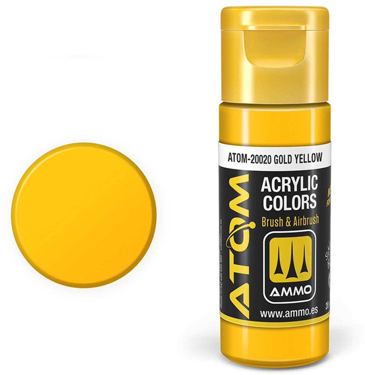 AMMO by Mig Jimenez Hobbyverf Acrylverf - MIG 20020 ATOM - Gold Yellow - Acryl - 20ml Verf flesje - 20 ml