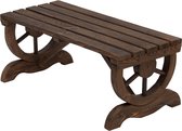 Medina Lealman Tuinbank - Tuinmeubel - 2-Zits - Rustiek Design - Bruin - Massief Hout - 105 x 50 x 53 cm