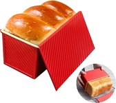 Moule à pain avec couvercle, moule à pain antiadhésif, avec trous d'aération, thème de Noël, moule à pain Pullman , rouge de Noël, pour pain, pâtisserie, gâteaux 1
