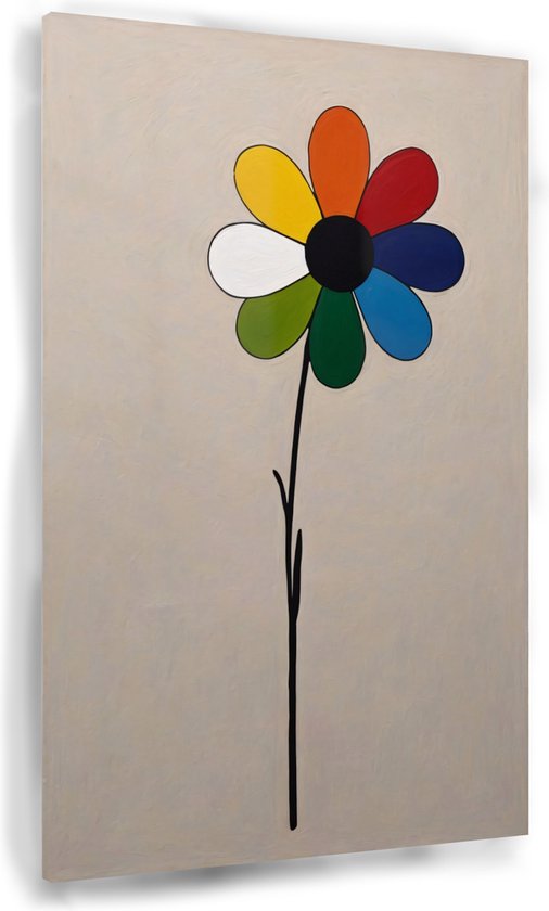Peinture de fleurs colorées - Peinture sur verre minimaliste - Peinture sur verre fleurs - Peintures sur verre industriel - Peintures plexiglas - Décoration murale - 100 x 150 cm 5mm