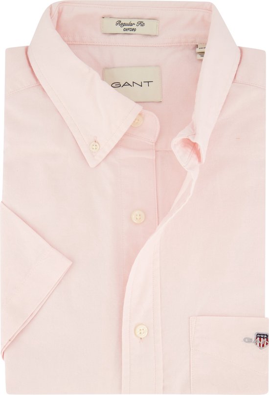 Gant casual overhemd korte mouw roze