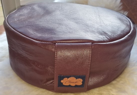 CLAUDS - Leren meditatiekussen / poef MAHOGANY van CLA — afbeelding 2