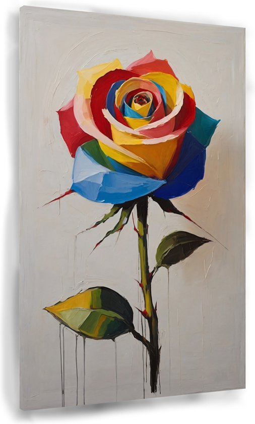 FajerminArt Ingelijst Groot Canvas wanddecoratie Abstract Goud Wit Bloemen Boom Canvas Print Schilderij om aan de Muur te Hangen Voor de Woonkamer Slaapkamer Huisdecoratie 50 cm x 100 cm