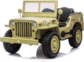 Willy's Jeep - Voiture électrique pour enfants - 24 V - 3 personnes - Avec télécommande - Kaki
