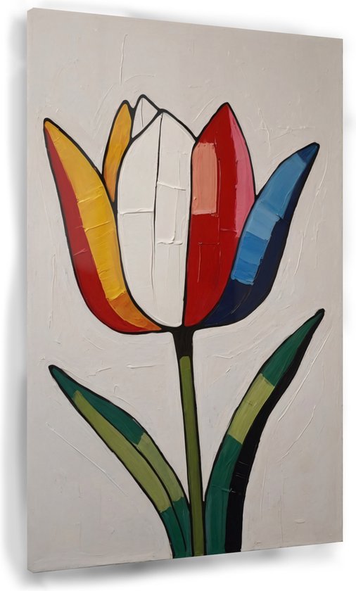 Peinture tulipe - Peinture sur verre chambre - Décoration murale murale tulp - Décoration murale chambre d'enfant - Peintures sur verre acrylique - Décoration murale salon - 60 x 90 cm 5mm
