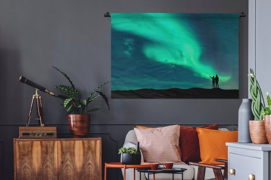 Tapisserie murale - Tissu mural - Aurores boréales - Ombre - Norvège - 120 x 80 cm