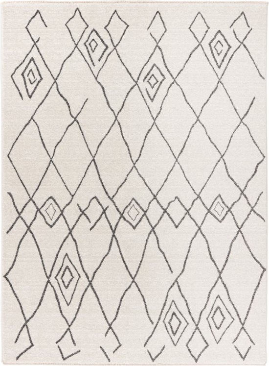 Agadir | Laagpolig Vloerkleed | Ivory | Hoogwaardige Kwaliteit | 80x150 cm