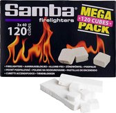 Samba Witte Kerosine Aanmaakblokjes - 120 Stuks voor BBQ/Vuur