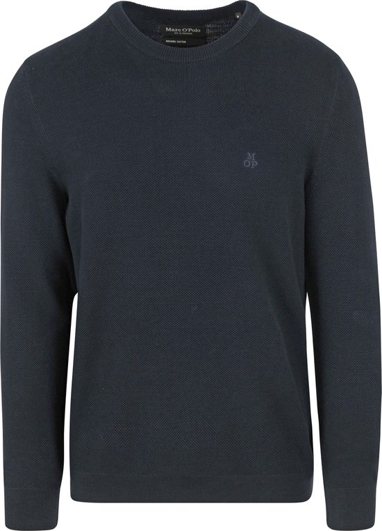 Marc O'Polo - Pullover Structuur Navy - Heren - Maat L - Regular-fit