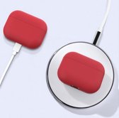 CHPN - AirPods hoesje - Hoesje voor AirPods pro - Siliconen Beschermhoesje - Airpodshoesje - Geschikt voor Apple AirPods pro - Rood