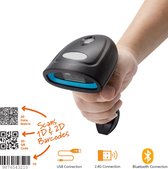 Draadloze Bluetooth USB Barcode en QR Code Scanner | Draadloos | Universeel | Handscanner | 1D + 2D Lezer| Zwart