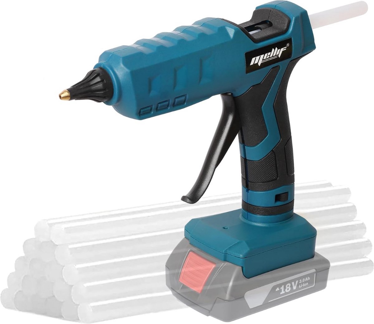 Mellif - Draadloos Lijmpistool voor Bosch Professional 18V GBA accu - Incl. 20 lijmsticks - 100 Watt - (geleverd zonder accu en lader)