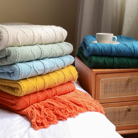 Gebreide Deken Voor Bank Zachte Boerderij Boho Deken Met Kwastjes Home Decoratieve Lichtgewicht Dekens Roest Plaids Voor Bedstoelbank 130170 Cm Lightinthebox
