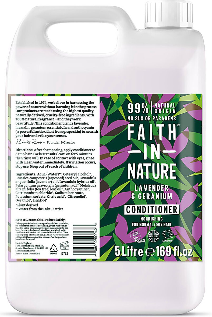 Faith in Nature Lavendel & Geranium Conditioner - 5L