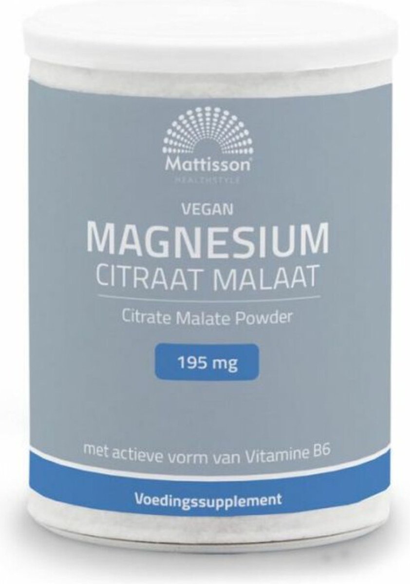 Mattisson Magnesium Citraat Malaat Poeder - 2 x 125 gr - Voordeelverpakking