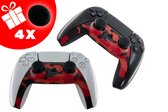 TURQERO Playstation 5 controller faceplate set - Controller Behuizing - Camouflage Rood - Geschikt voor Playstation 5 controller - Inclusief Thumb Grips