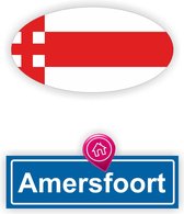 Amersfoort stadsvlag auto stickers set 2 stuks.
