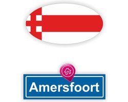 Amersfoort stadsvlag auto stickers set 2 stuks.