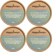 4x HappySoaps Natuurlijke Deodorant Fresh Eucalyptus (1 jaar voorraad)