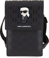 Karl Lagerfeld Universal phone pouch - Monogram - Ikonik - Black