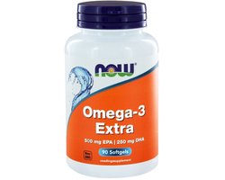 NOW Foods NOW Foods Omega-3 Extra - 1000 mg Zuivere Visolieconcentraat - 90 Softgels - 90 stuks