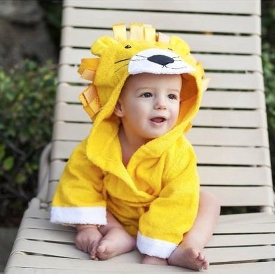 CHPN - Badjasje - Baby badjas - Badjas voor je kindje - Leeuw - Met kam en borsteltje - Universeel - Schattig badjasje van CHPN — afbeelding 2